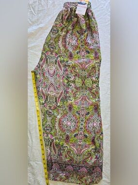 Rising International Boho Smocked Waist Paisley Wide Leg Palazzo Pants O/S NWT